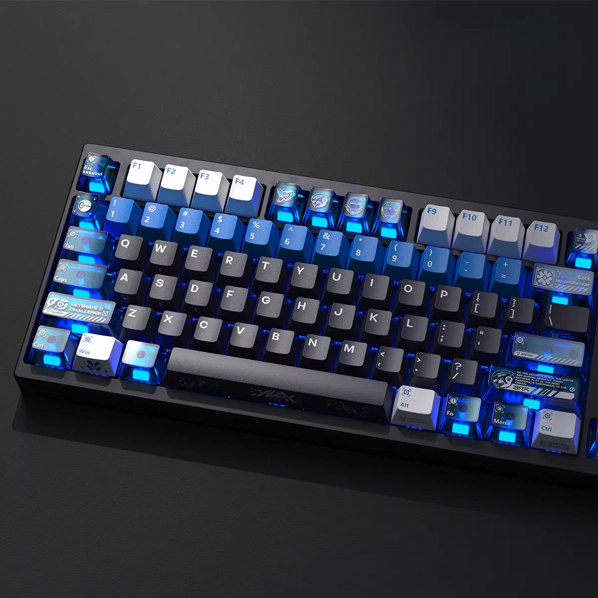Mechanical Original Side Engraving PBT Five-Sided Thermal Sublimation Transparent Mechanical Keyboard Keycaps