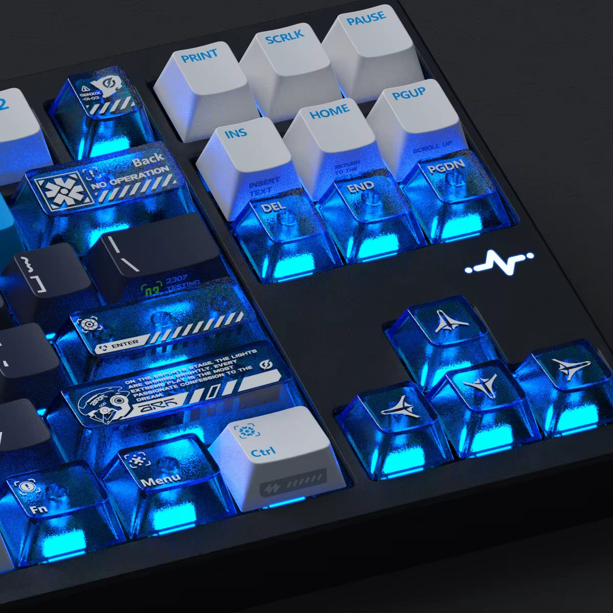 Mechanical Original Side Engraving PBT Five-Sided Thermal Sublimation Transparent Mechanical Keyboard Keycaps