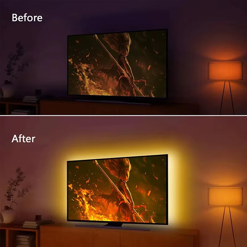 White Led Strip Lights Usb for Tv Smart Led Tape Light 5V Flexible Led Lighting Strips Adhesive Led Lights Strip 60Led
