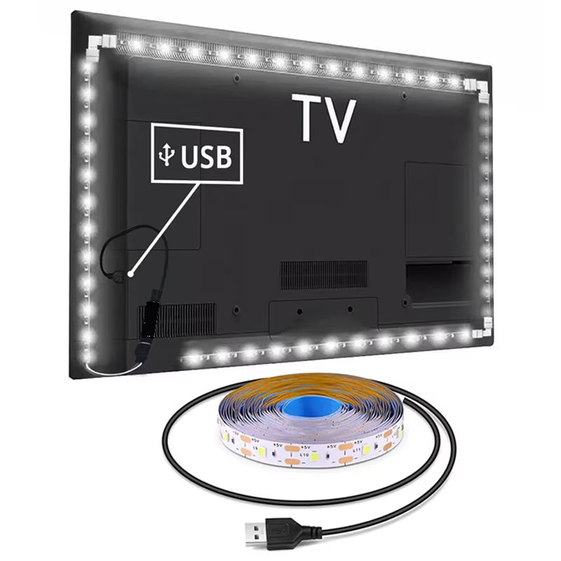 White Led Strip Lights Usb for Tv Smart Led Tape Light 5V Flexible Led Lighting Strips Adhesive Led Lights Strip 60Led