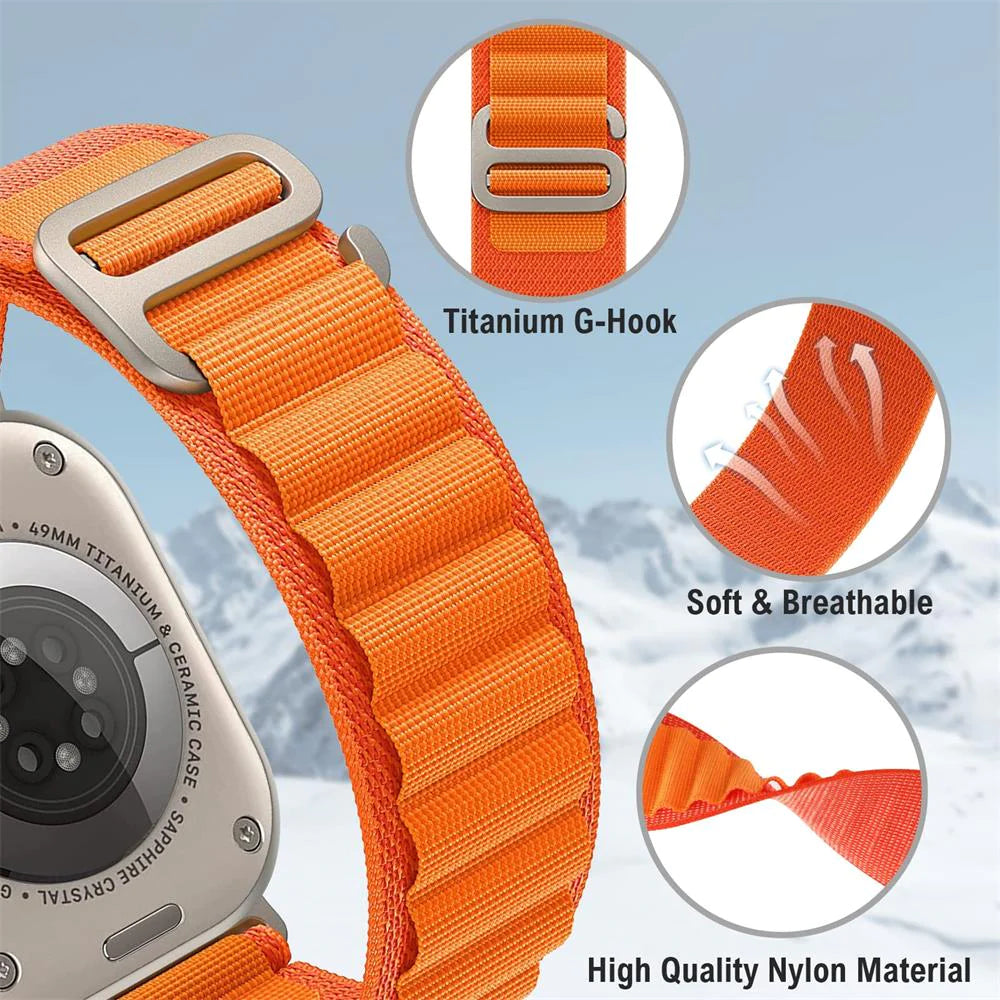Alpine Loop Band for Apple Watch Strap 49Mm 44Mm 40Mm 45Mm 41Mm 42Mm 38Mm 40 44 45 Mm Bracelet Iwatch Ultra Series 7 6 5 3 Se 8