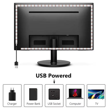 White Led Strip Lights Usb for Tv Smart Led Tape Light 5V Flexible Led Lighting Strips Adhesive Led Lights Strip 60Led