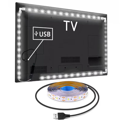 White Led Strip Lights Usb for Tv Smart Led Tape Light 5V Flexible Led Lighting Strips Adhesive Led Lights Strip 60Led